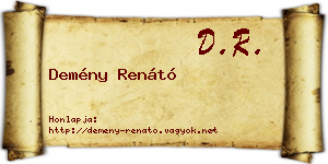 Demény Renátó névjegykártya